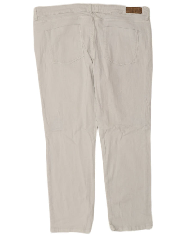 Marks & Spencer Vaqueros ajustados de cintura alta para mujer UK 18 XL W38 L28 Algodón blanco