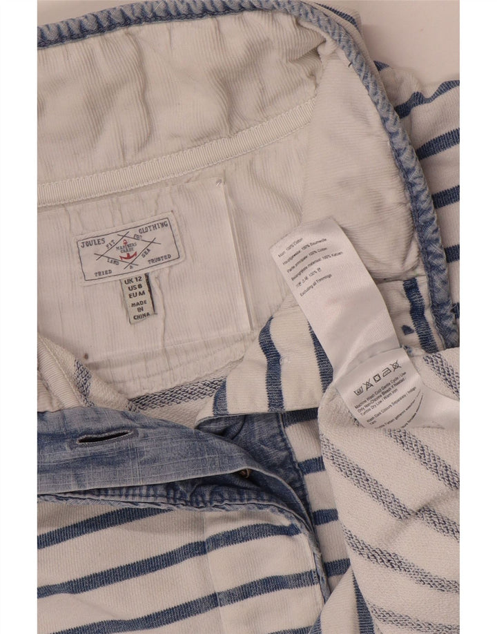 Joules - Sudadera con cuello y botones para mujer, talla 40, talla mediana, color azul a rayas