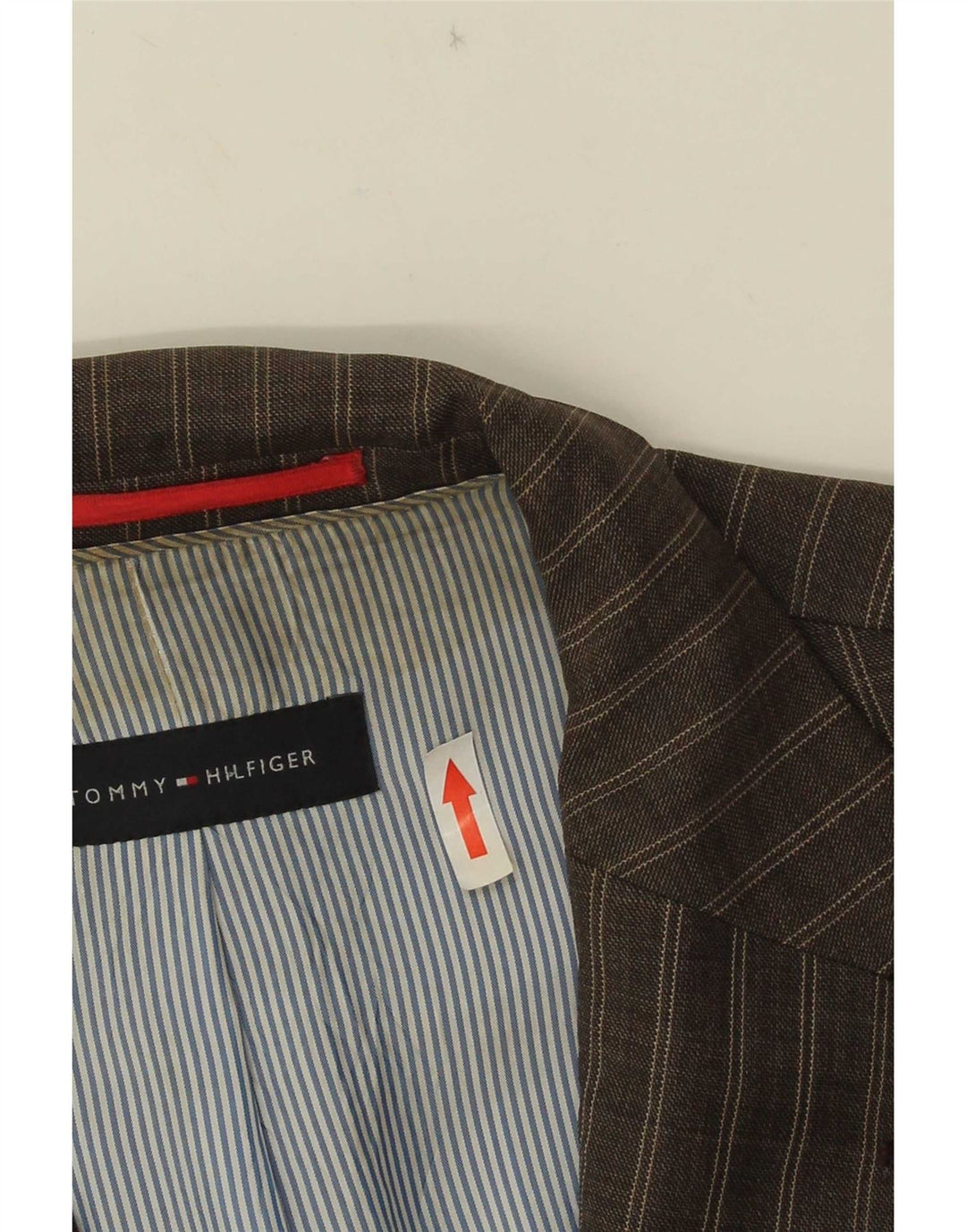 Tommy Hilfiger Chaqueta tipo blazer de 2 botones para hombre IT 52 XL Viscosa a rayas marrón
