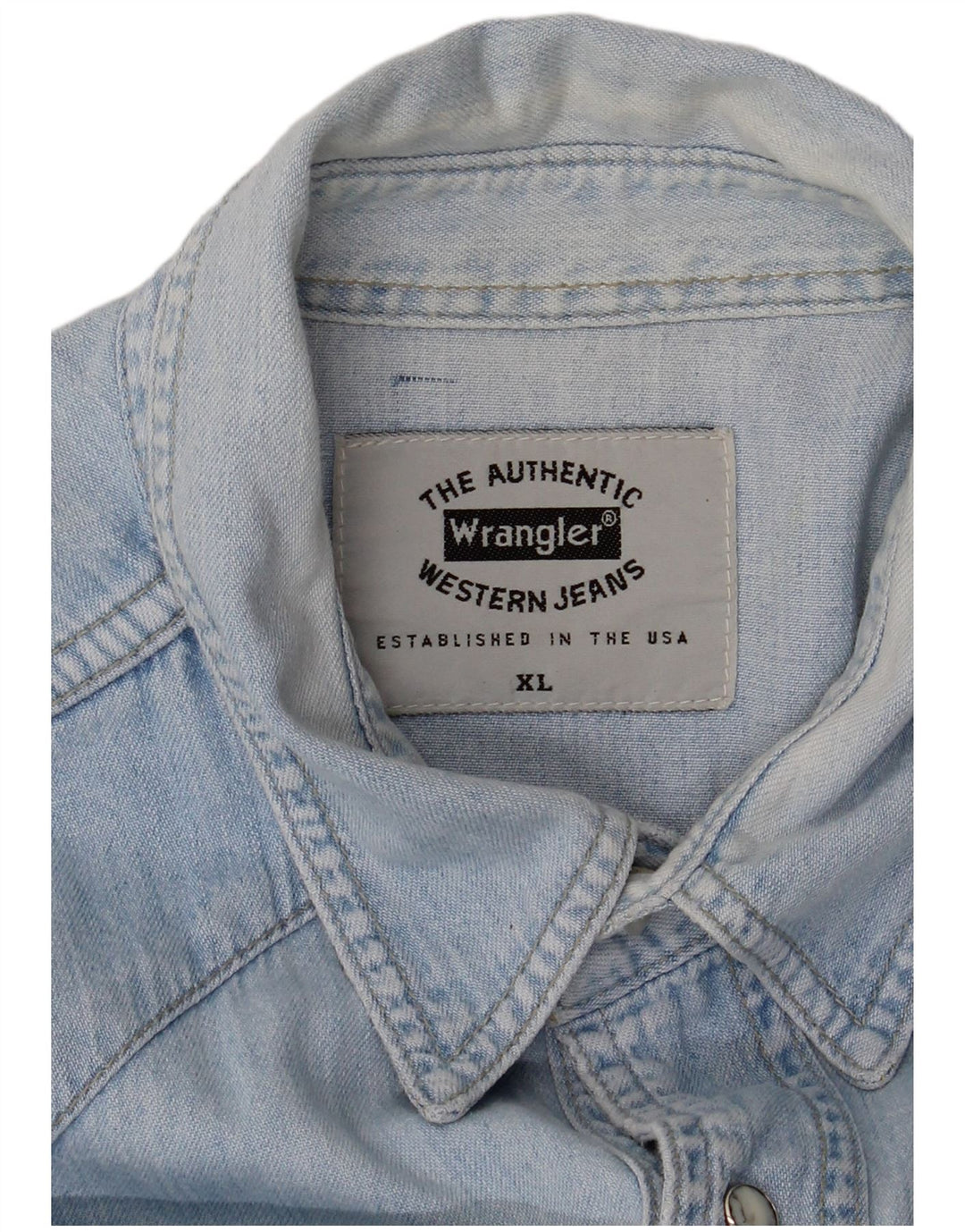 Wrangler Camisa Vaquera Hombre XL Algodón Azul