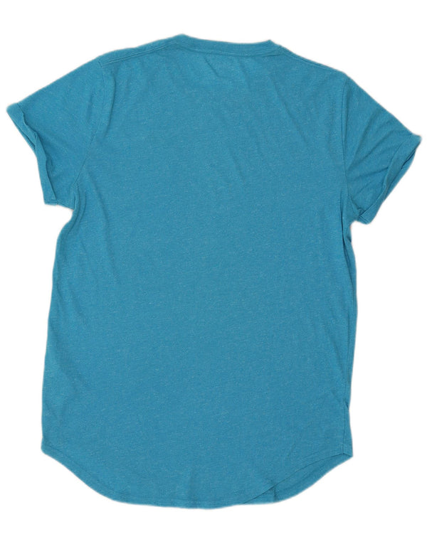 Camiseta Hollister Hombre Top Grande Azul Algodón