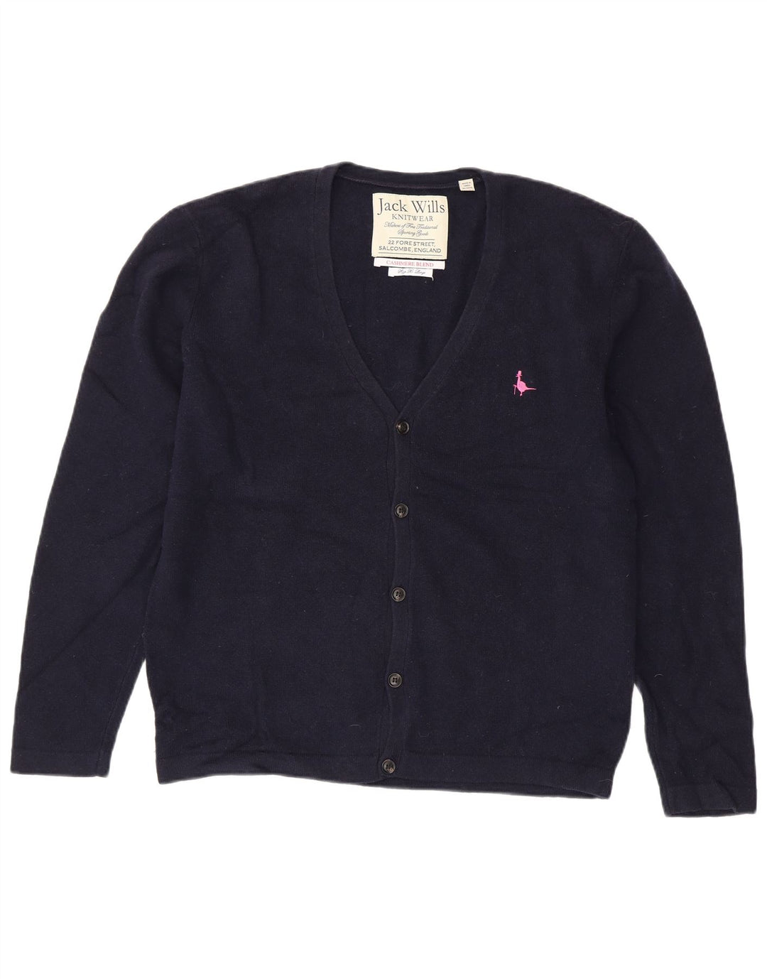 JACK WILLS Suéter tipo cárdigan para mujer UK 40 XL Lana de cordero azul marino