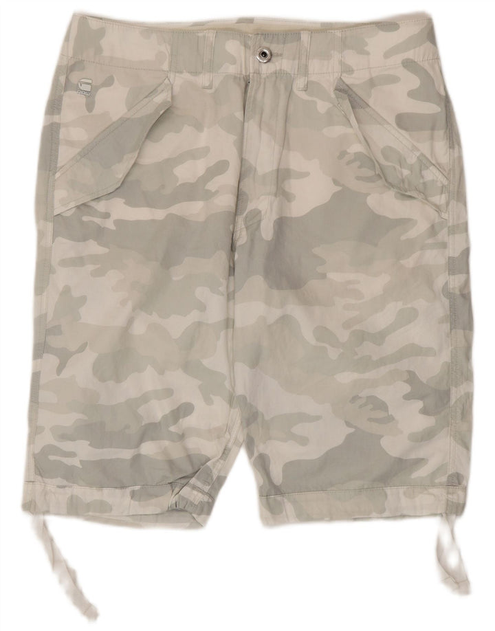 Pantalones cortos tipo cargo G-Star para hombre W33 Algodón de camuflaje gris medio