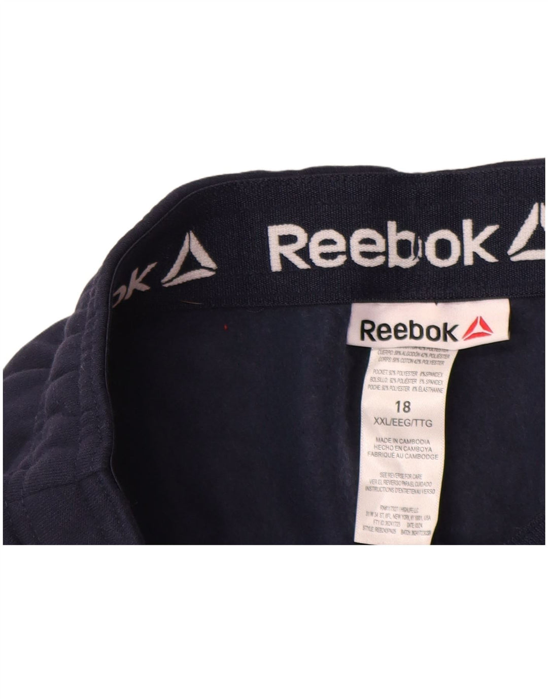 REEBOK Pantalones de chándal con estampado gráfico para niño 15-16 años 2XL Azul marino Algodón
