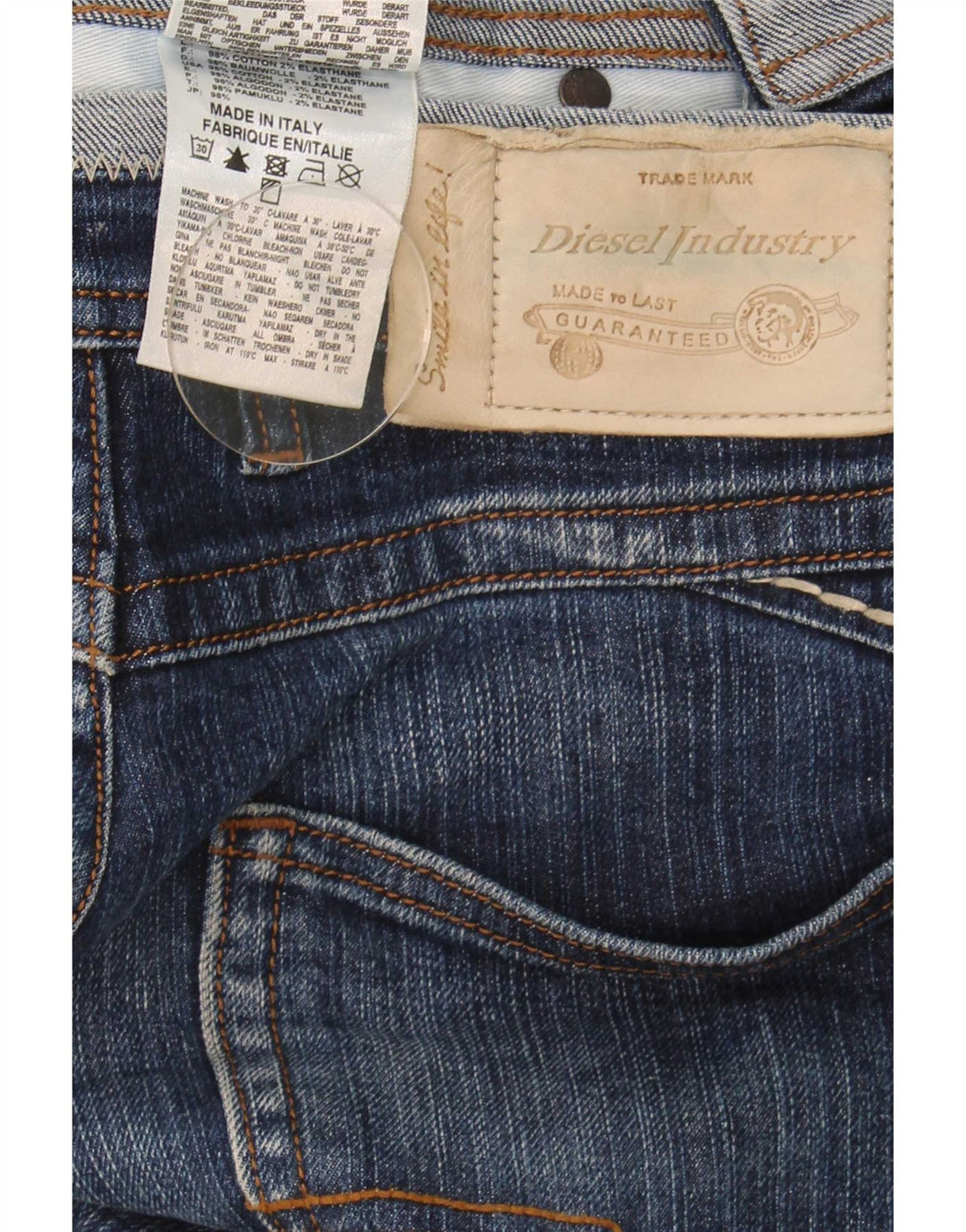 Diesel Vaqueros Rectos Hombre W30 L30 Algodón Azul