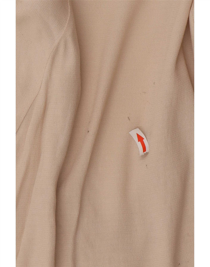 Zara Mujer Top Túnica Extragrande UK 10 Small Beige Poliéster