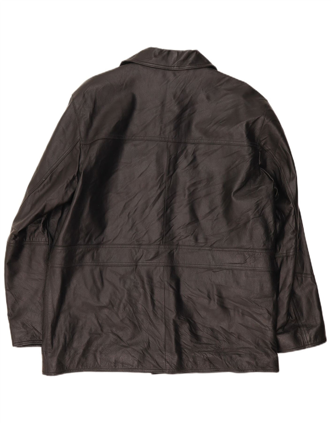 VALENT Chaqueta de cuero para hombre ES 44 2XL Cuero negro