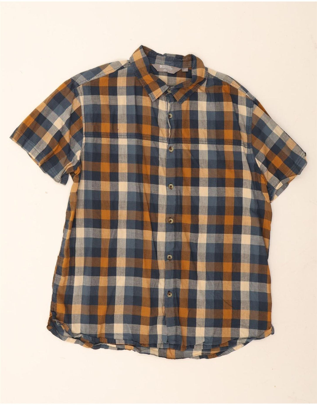 Camisa de manga corta para hombre Mountain Warehouse XL de algodón a cuadros multicolor