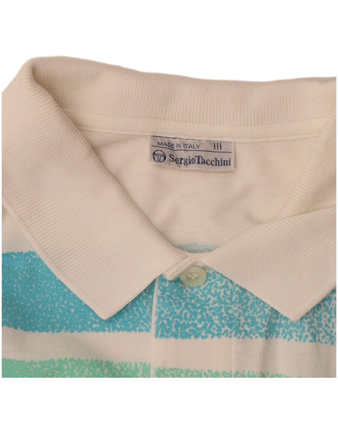 SERGIO TACCHINI Polo de hombre pequeño de algodón a rayas blancas