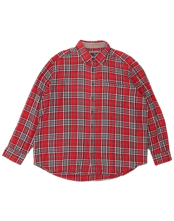 CANDA Camisa de franela para hombre Talla 45/46 2XL Algodón a cuadros rojos