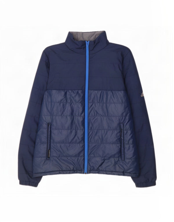 Adidas Chaqueta acolchada para hombre UK 40 Large Poliéster azul marino