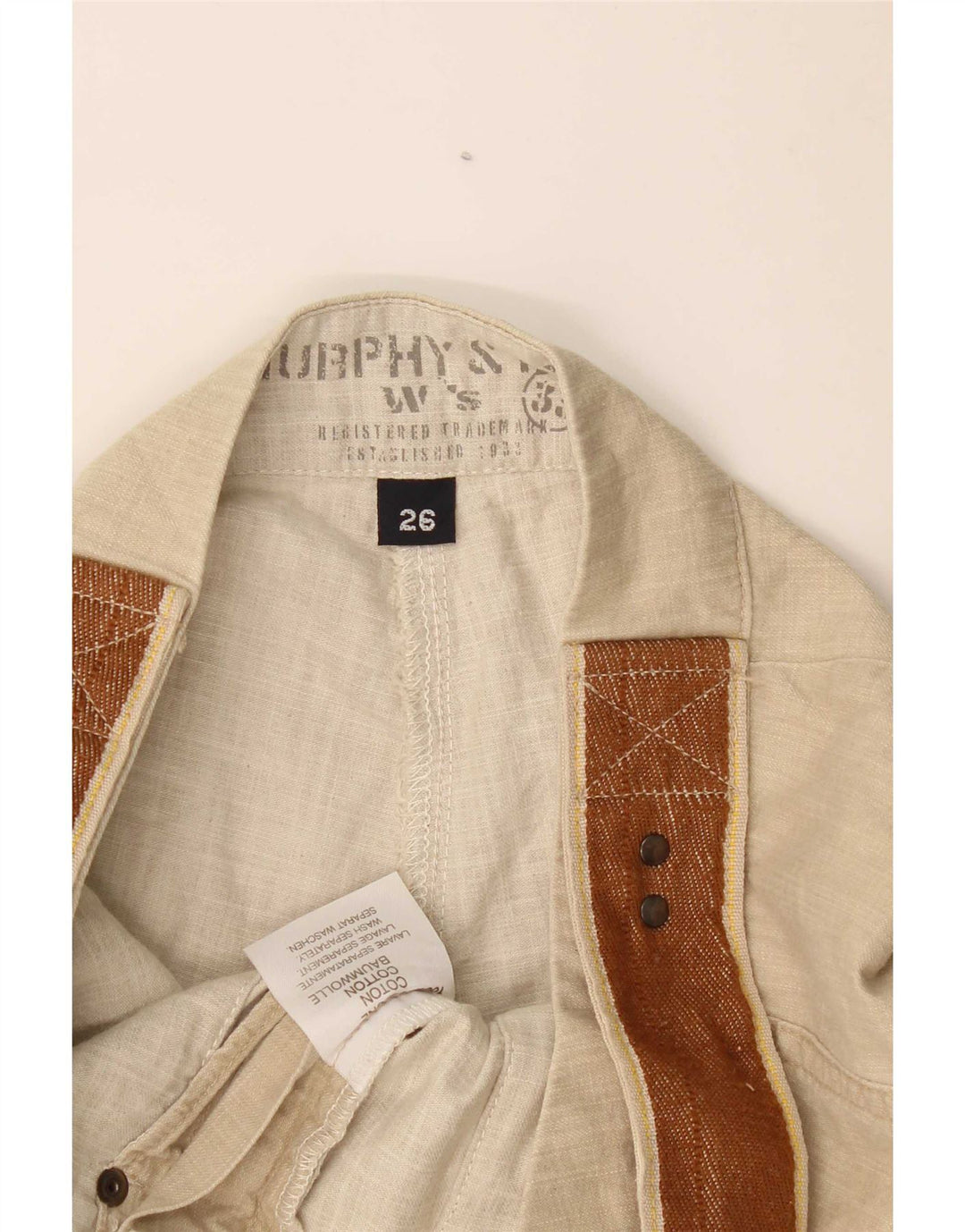 Murphy & Nye Pantalones casuales con corte de bota para mujer W26 L31 Algodón beige