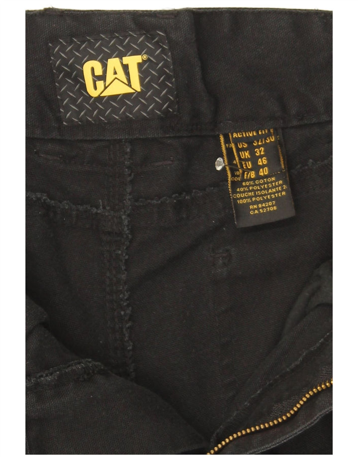 CAT Pantalones cargo rectos para hombre W32 L29 Algodón negro