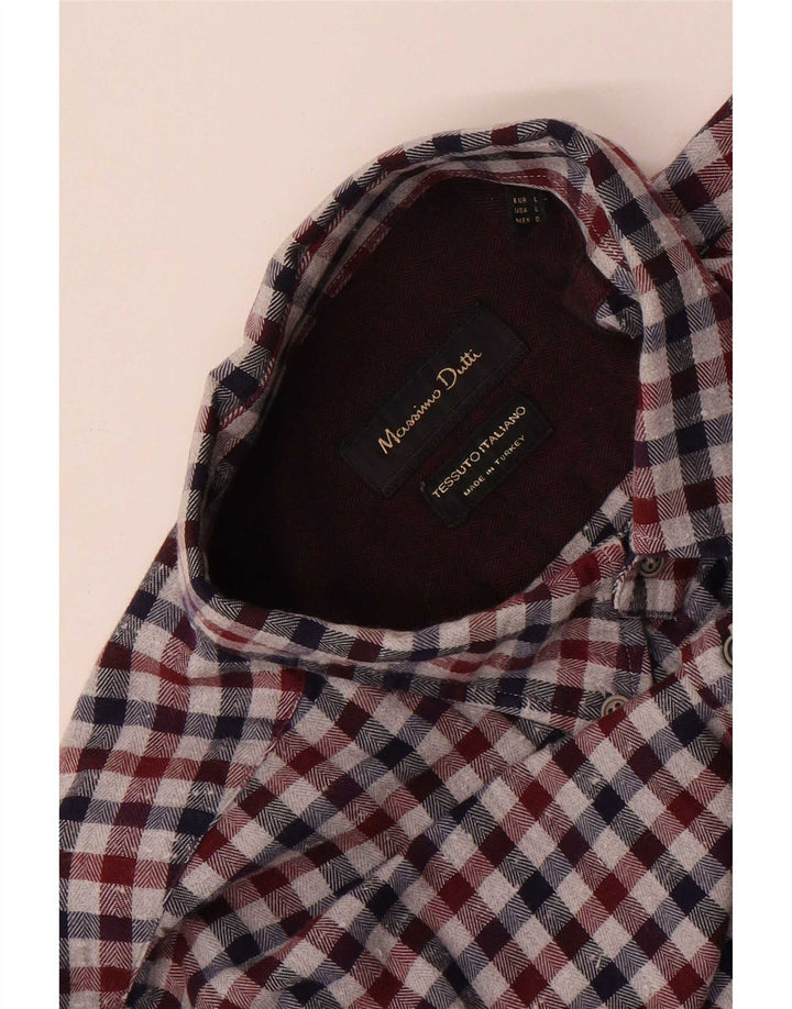 Massimo Dutti Camisa Franela Hombre Vichy Multicolor Grande