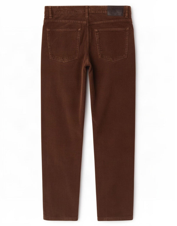 Zara Pantalón recto de pana para hombre EU 42 Large W32 L29 Marrón