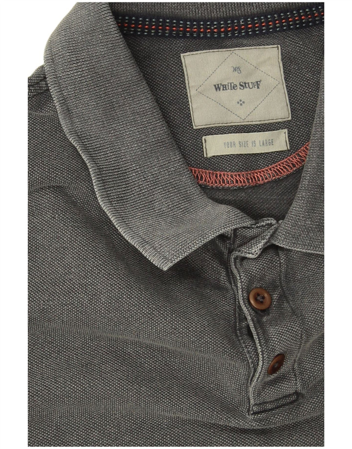 Polo para hombre White Stuff de algodón gris grande