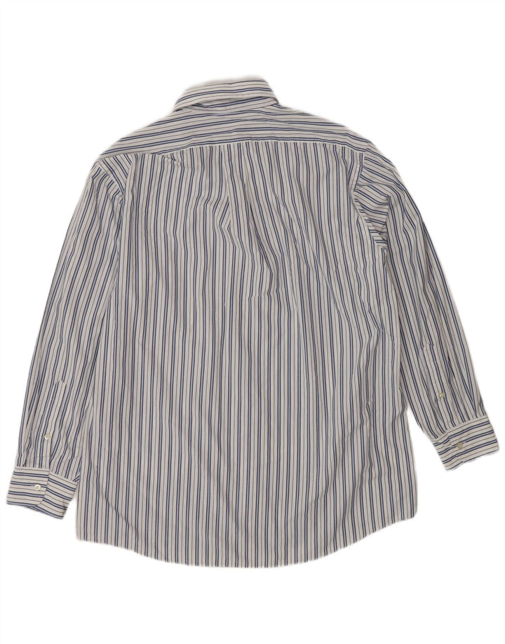 Chaps Camisa de ajuste clásico para hombre, talla 16, algodón a rayas blancas grandes