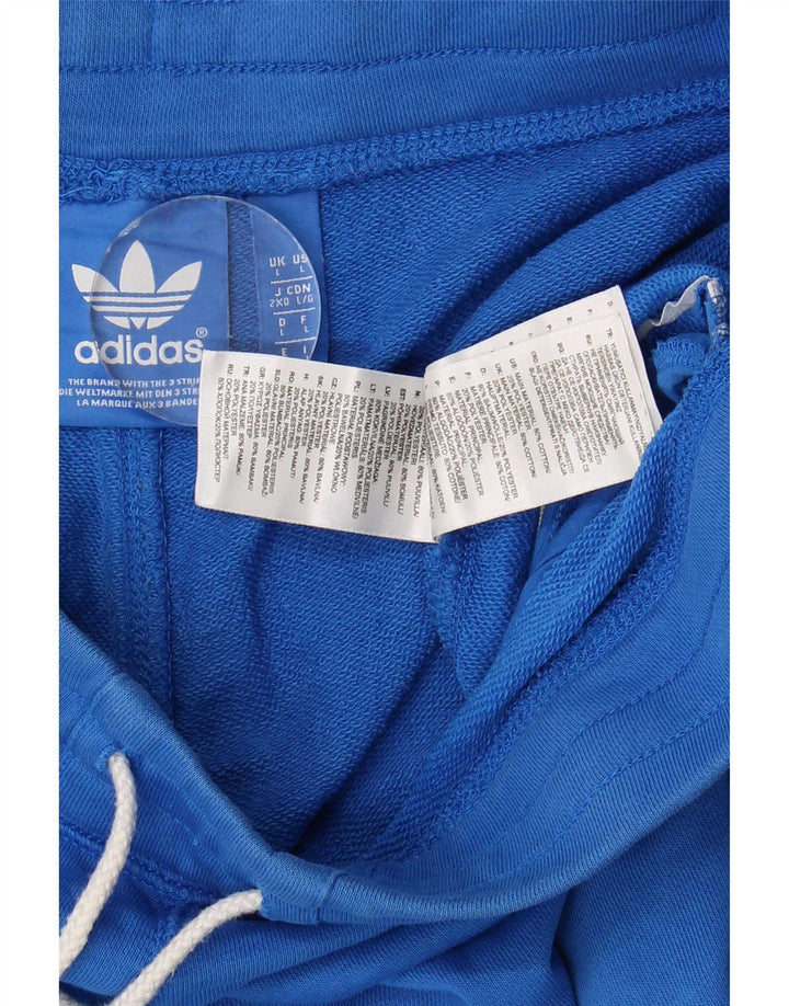 Adidas - Pantalones cortos deportivos para hombre, algodón azul grande