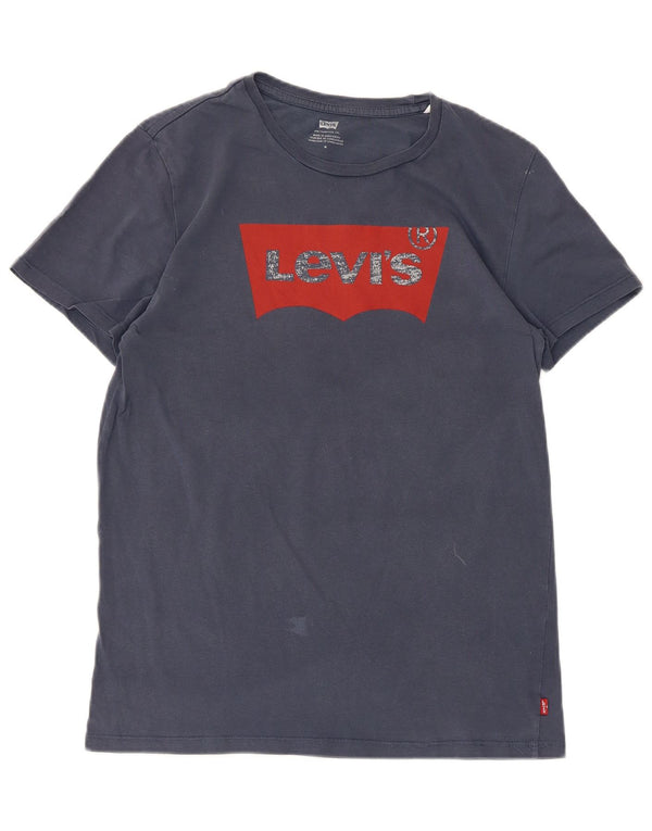 Levi's Camiseta gráfica para mujer Top UK 12 Medium Azul marino
