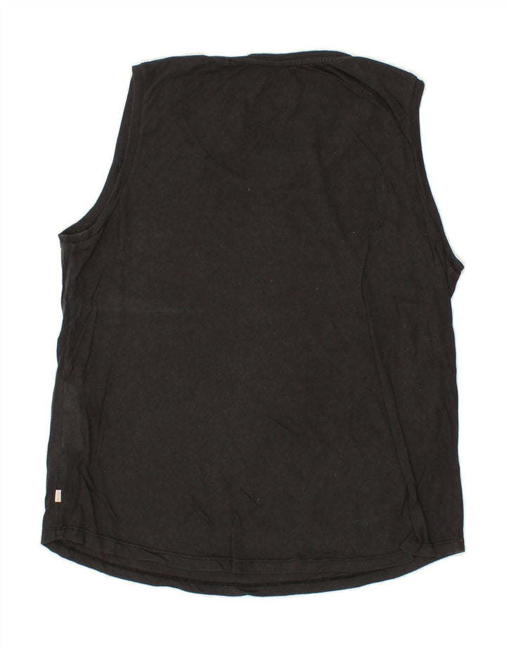 LEVI'S Womens Graphic Vest Top UK 16 Large Black Cotton Vintage Levi's and Second-Hand Levi's from Messina Hembry 