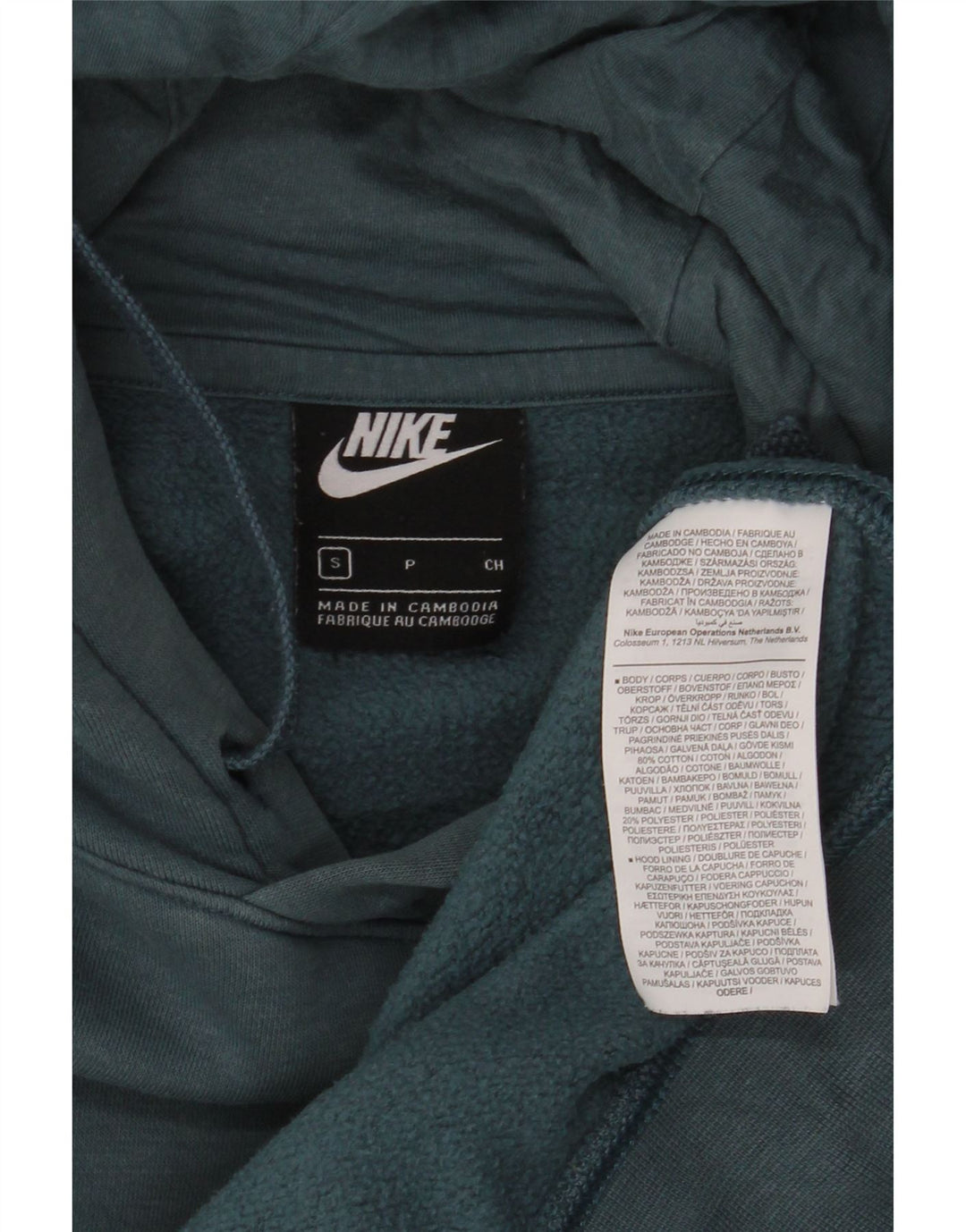 Nike Jersey con capucha para hombre, talla pequeña, algodón verde