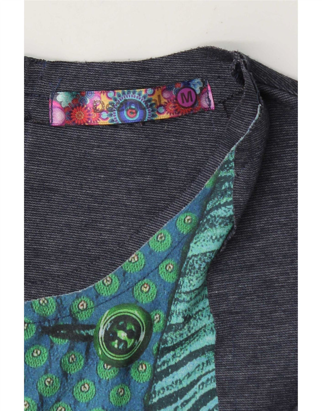 Desigual Vestido tubo para mujer UK 44 Azul medio Geométrico