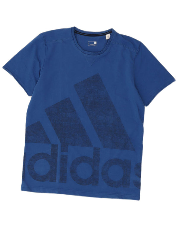 Adidas - Camiseta gráfica para hombre, talla grande, algodón azul