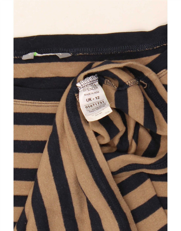 Marks & Spencer Top para mujer de manga larga UK 42 Mediano Azul marino a rayas