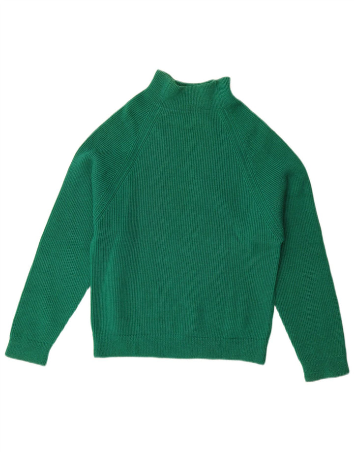 Vintage mujer cuello tortuga jersey suéter Reino Unido 14 verde medio