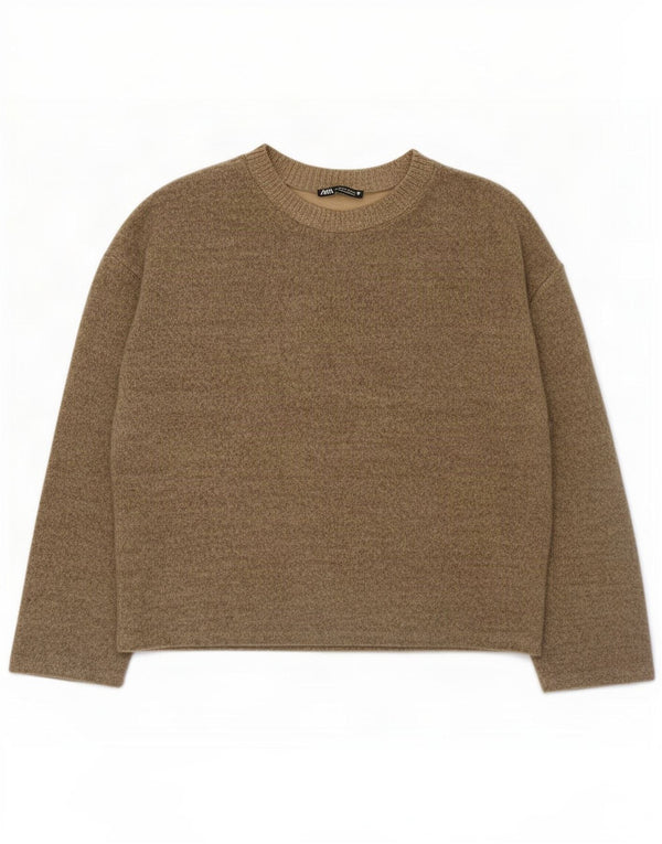 Zara Blusa para mujer UK 44 Marrón medio moteado