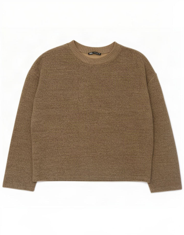 Zara Blusa para mujer UK 44 Marrón medio moteado