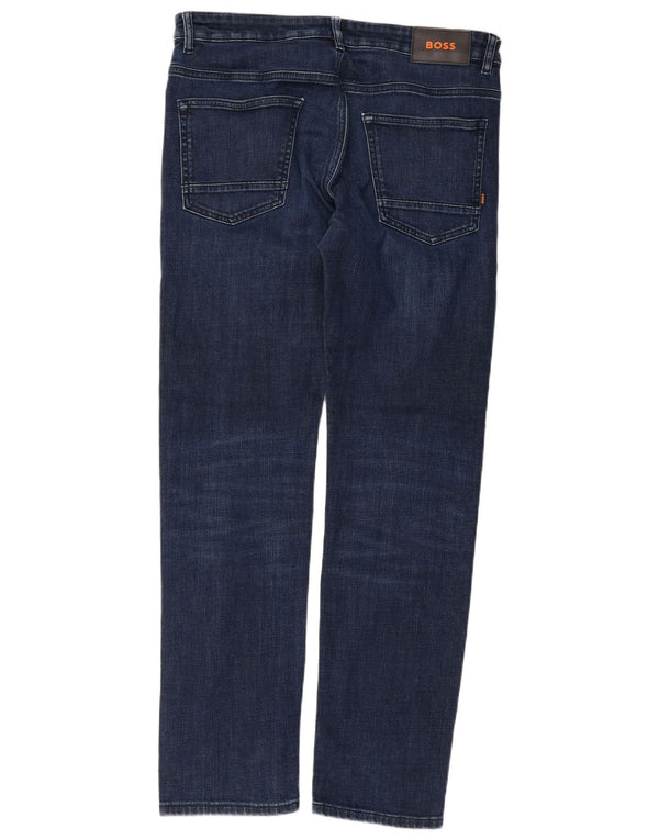 Vaqueros Hugo Boss Hombre Rectos W35 L32 Algodón Azul Marino