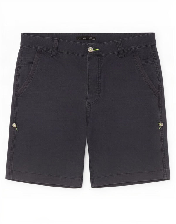 Zara Mens Chino Shorts EU 44 Large W34 Azul Marino Lino