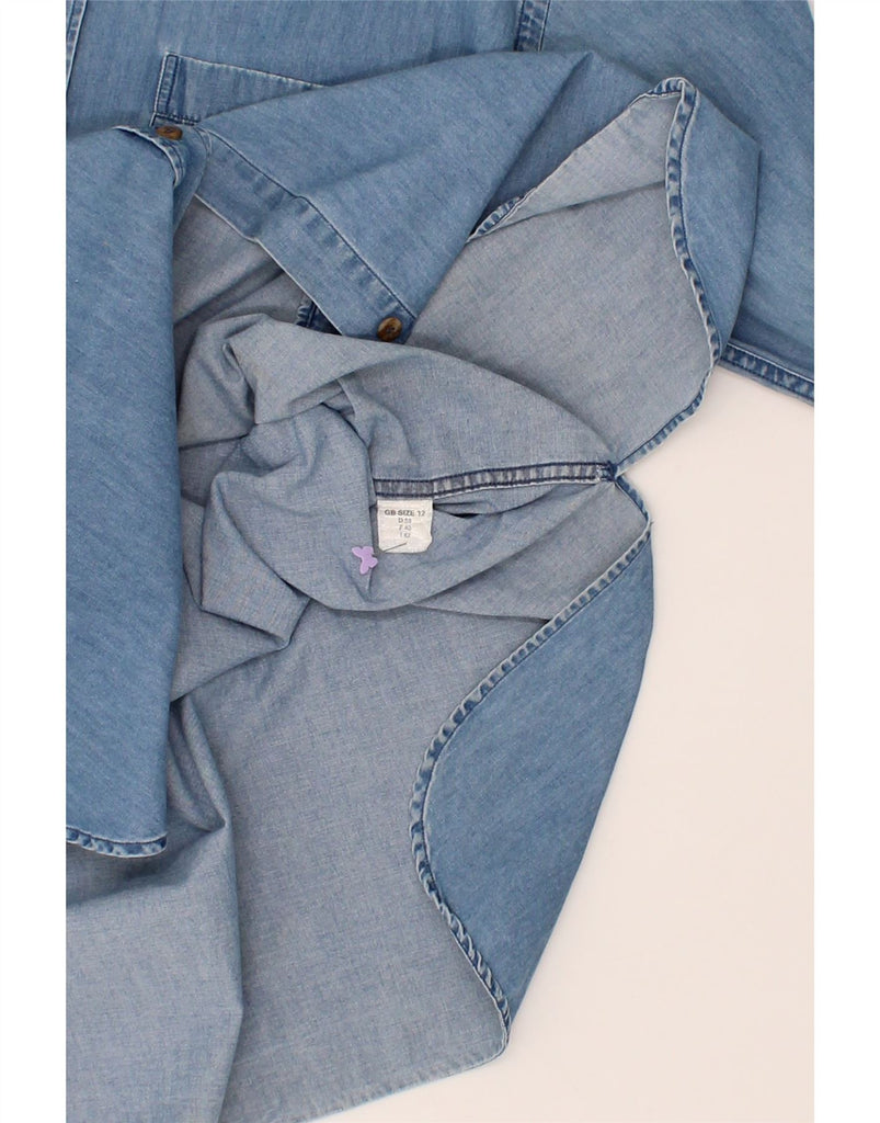 DAKS Womens Long Sleeve Denim Dress UK 12 Medium Blue Cotton Vintage DAKS and Second-Hand DAKS from Messina Hembry 