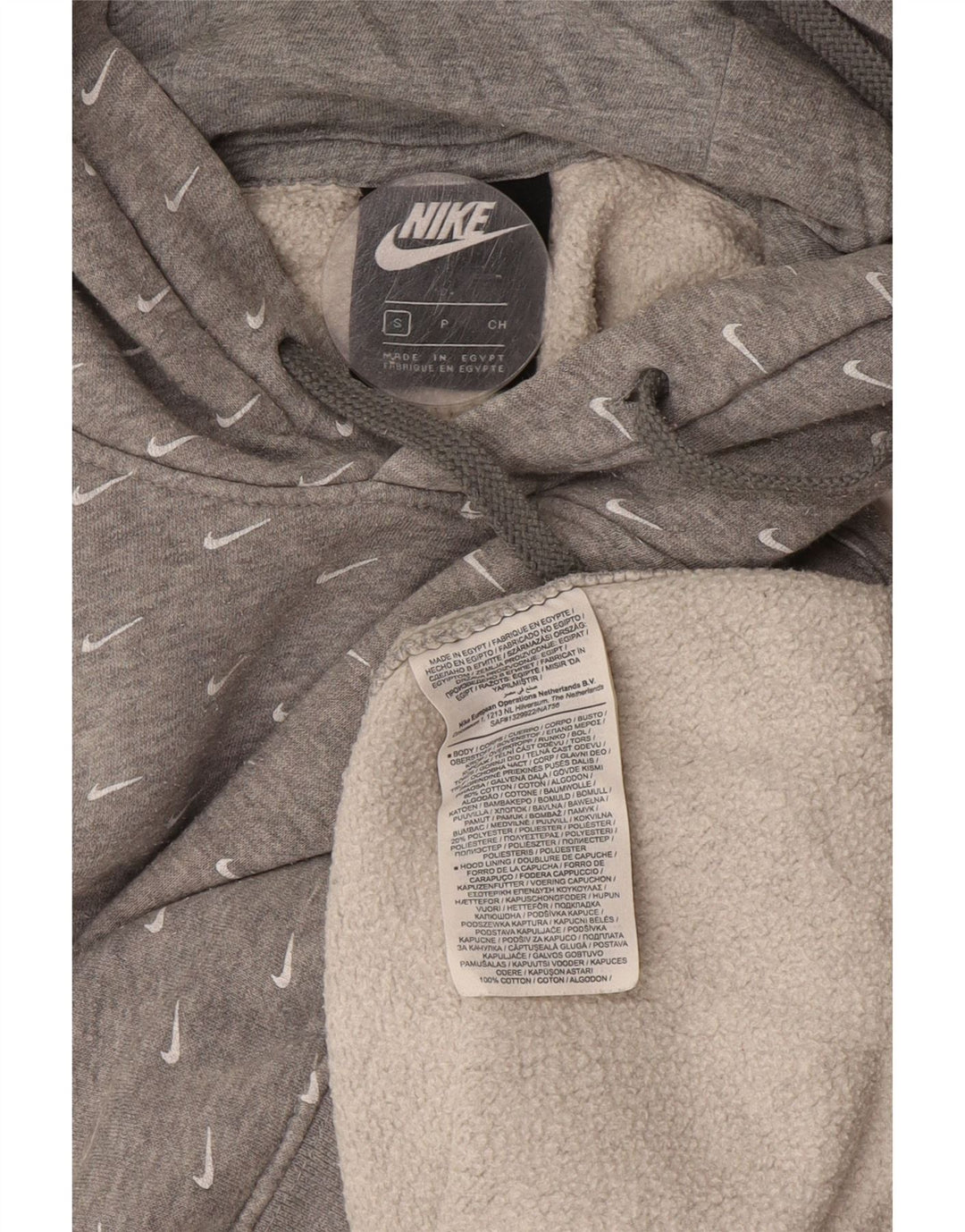 Nike Jersey con capucha gráfica para hombre, talla pequeña, algodón gris