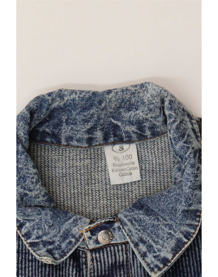 Vintage hombres sueltos ajuste manga corta pullover denim camisa pequeño algodón azul