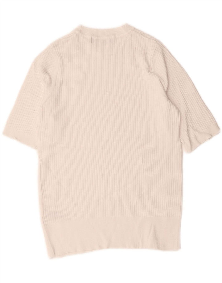 Marks & Spencer Suéter Corto con Cuello Redondo para Mujer UK 10 Small White