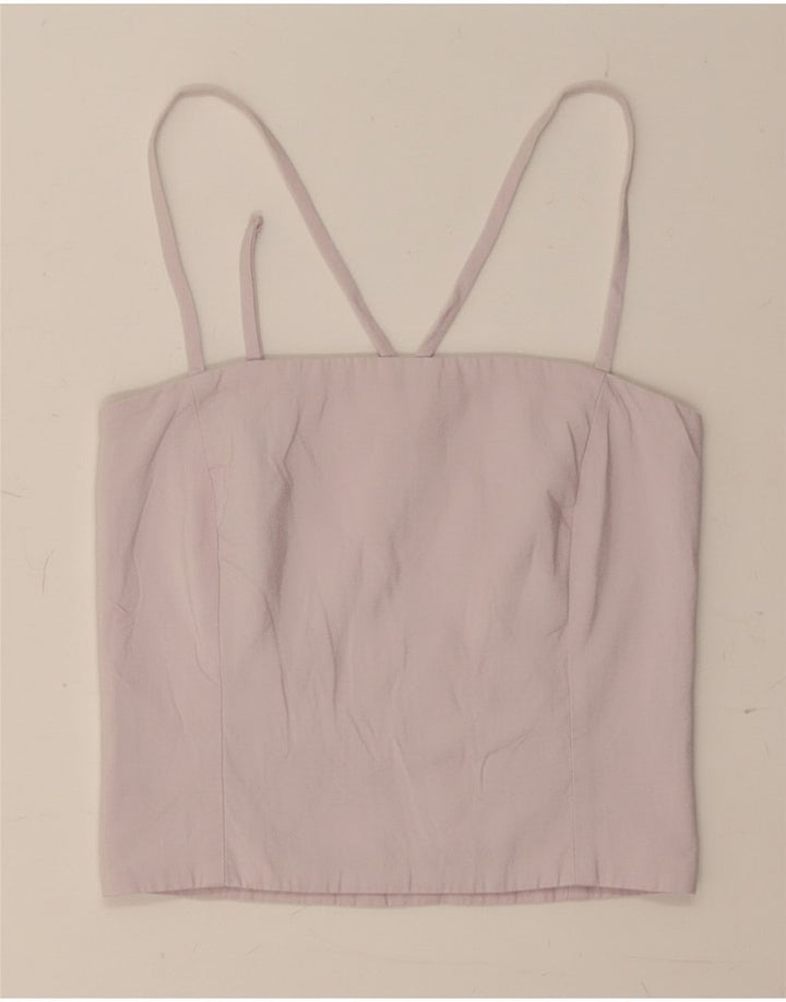 Zara Mujer Crop Corset Top Reino Unido 8 Pequeño Morado Modal