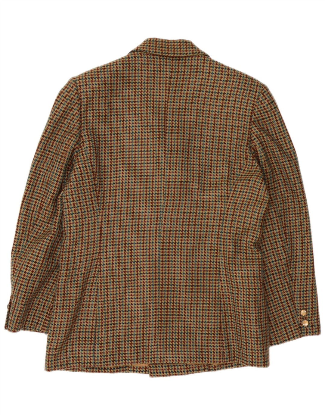 Vintage mujer doble pecho Blazer chaqueta Reino Unido 16 grande marrón Houndstooth