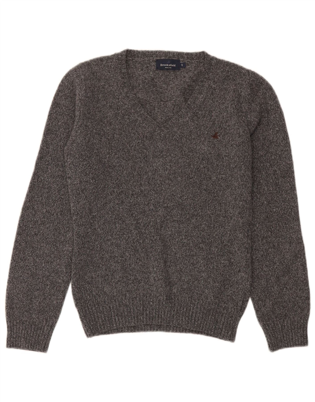 Brooksfield Jersey con cuello en V para mujer IT 42 Lana moteada gris medio