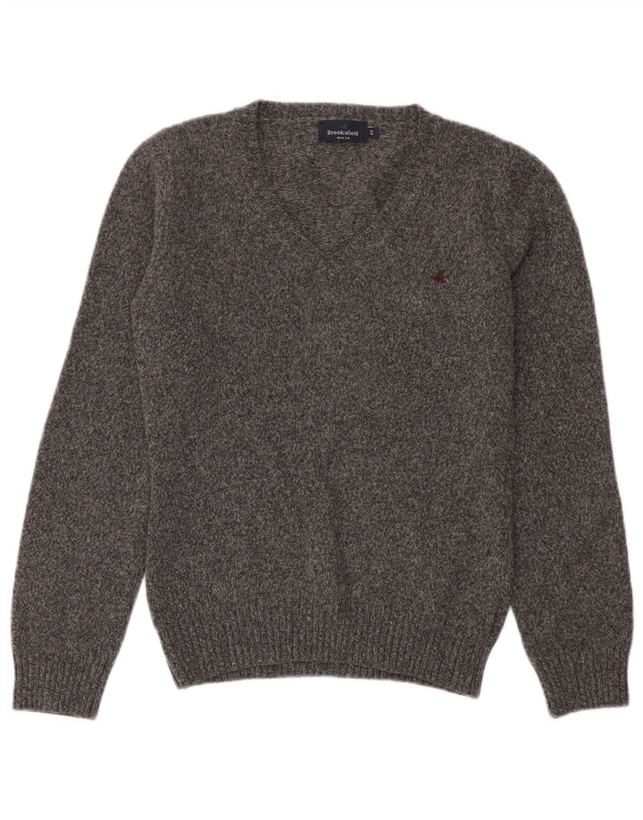 Brooksfield Jersey con cuello en V para mujer IT 42 Lana moteada gris medio