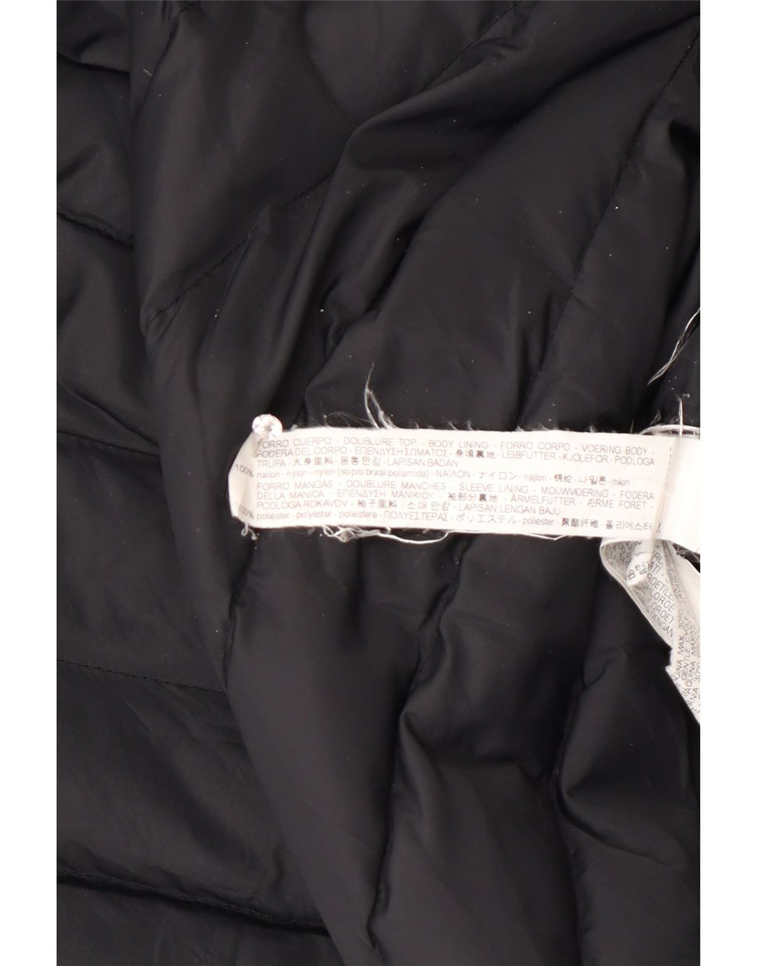 Zara Mujer Abrigo Acolchado UK 44 Medio Negro Colorblock Poliéster