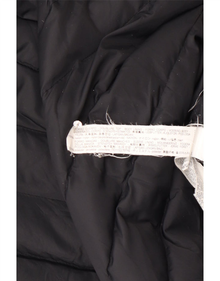 Zara Mujer Abrigo Acolchado UK 44 Medio Negro Colorblock Poliéster
