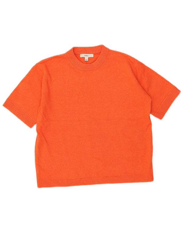 Marks & Spencer Camiseta extragrande para mujer UK 10 Small Naranja Poliéster