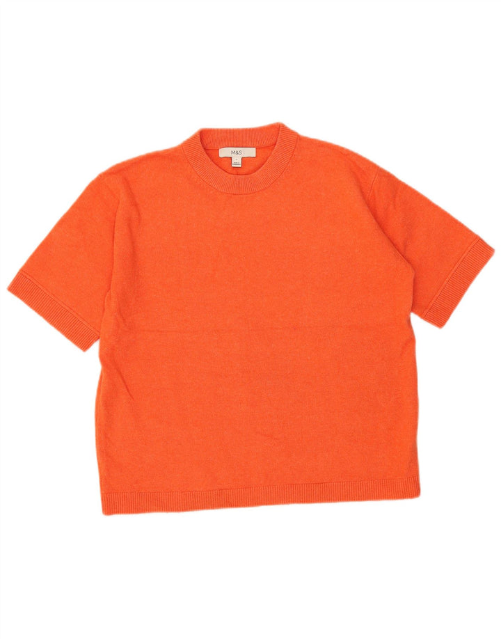 Marks & Spencer Camiseta extragrande para mujer UK 10 Small Naranja Poliéster