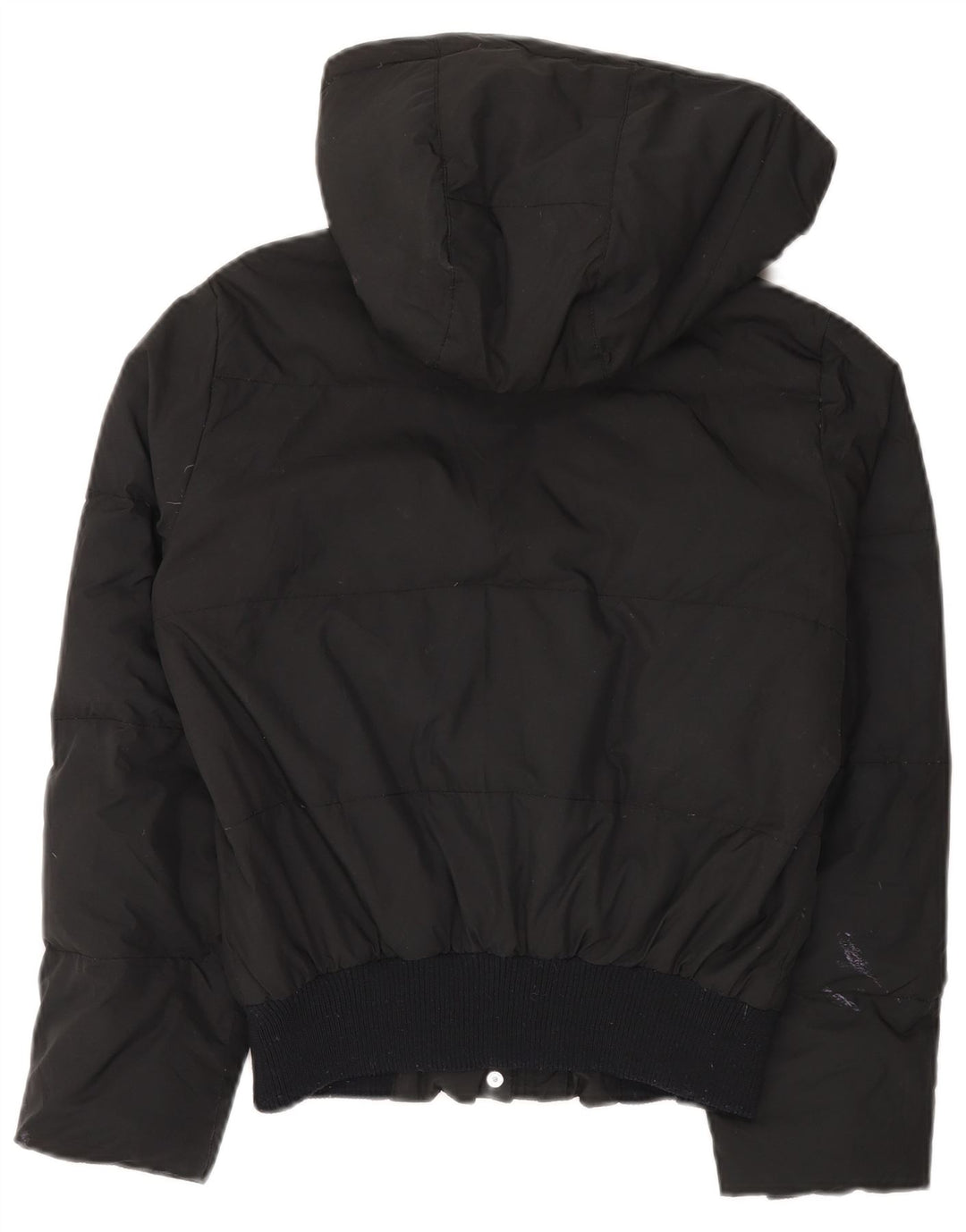 ADIDAS Chaqueta acolchada con capucha de gran tamaño para mujer UK 10 Small Poliéster negro