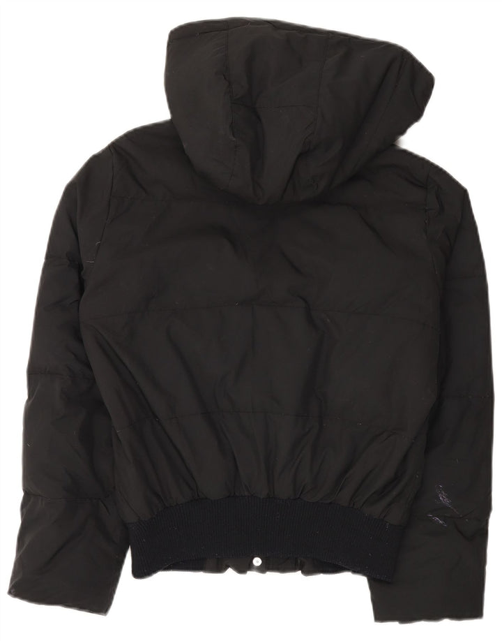 ADIDAS Chaqueta acolchada con capucha de gran tamaño para mujer UK 10 Small Poliéster negro