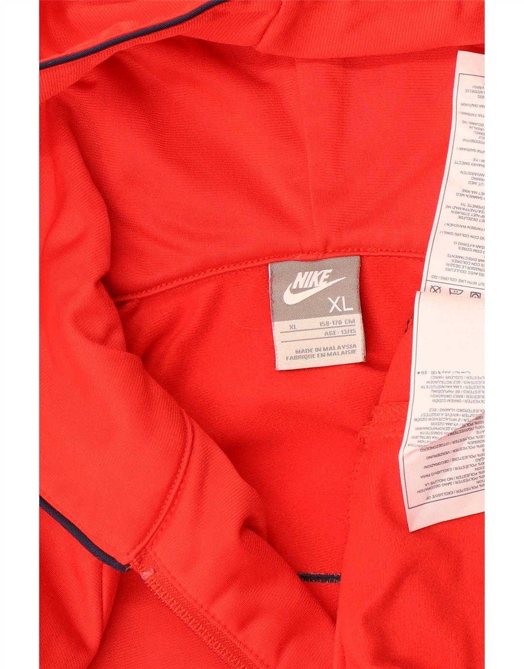 NIKE Sudadera con capucha y cremallera Cor72z para niños 13-14 años XL Rojo Colorblock