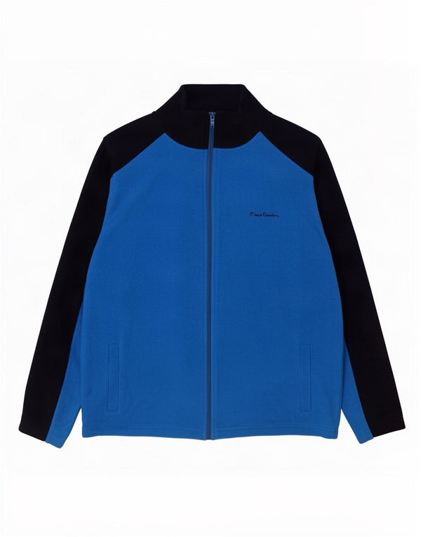 Pierre Cardin Chaqueta polar para hombre UK 40 Grande Azul Colorblock Poliéster