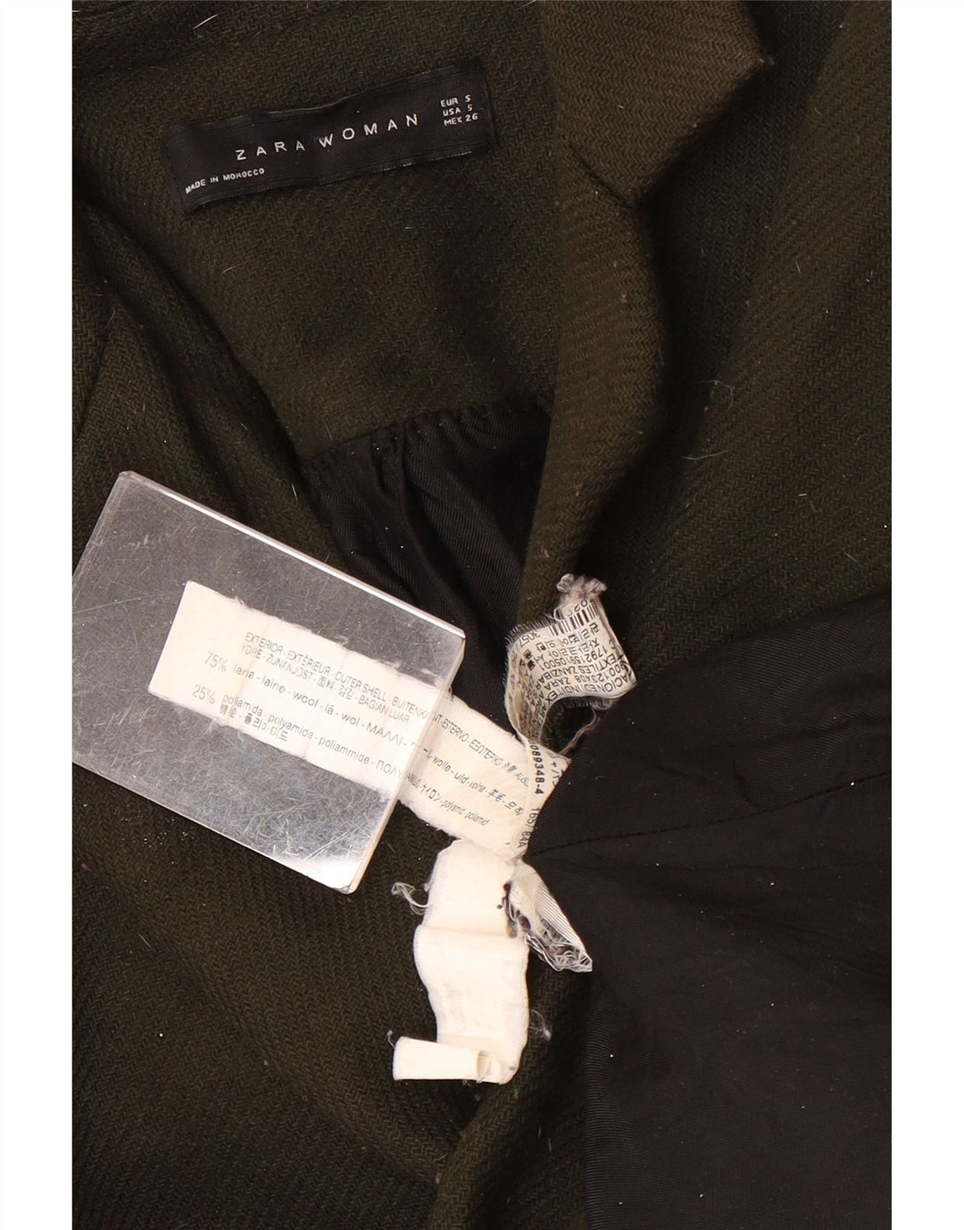 Zara Mujer Abrigo UK 10 Small Lana Caqui